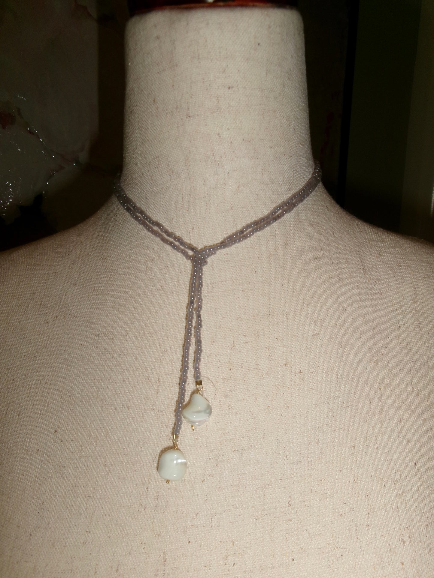 Wrap Around Purple/Grey Necklace