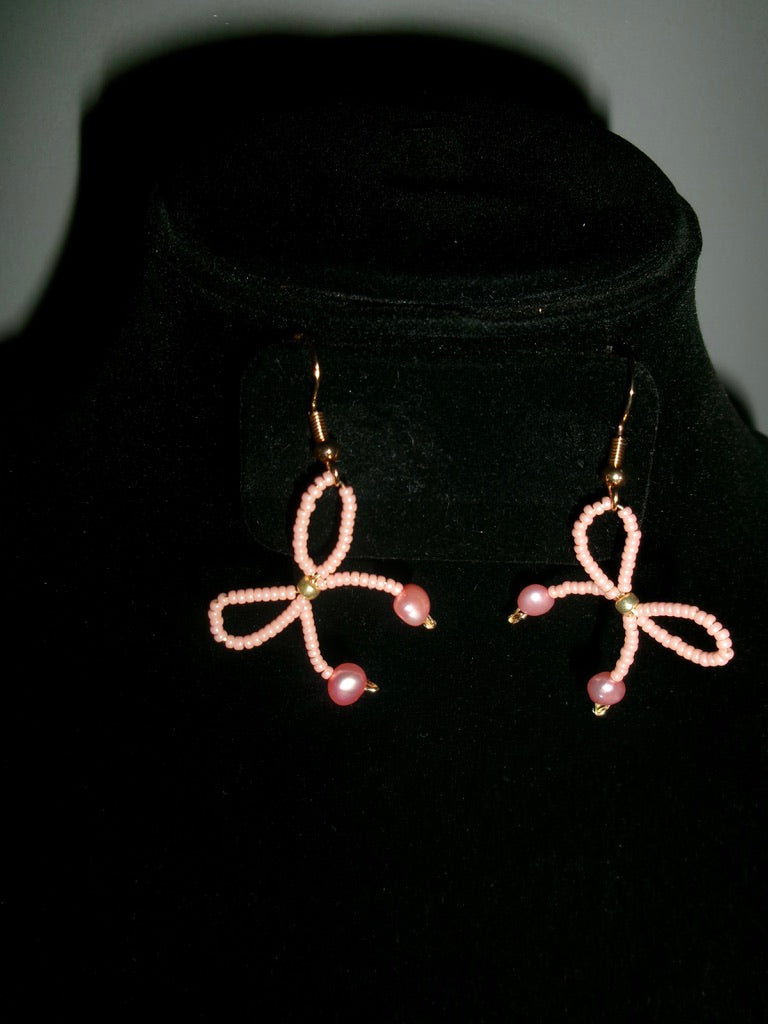 Pretty In Pink Bow Earrings