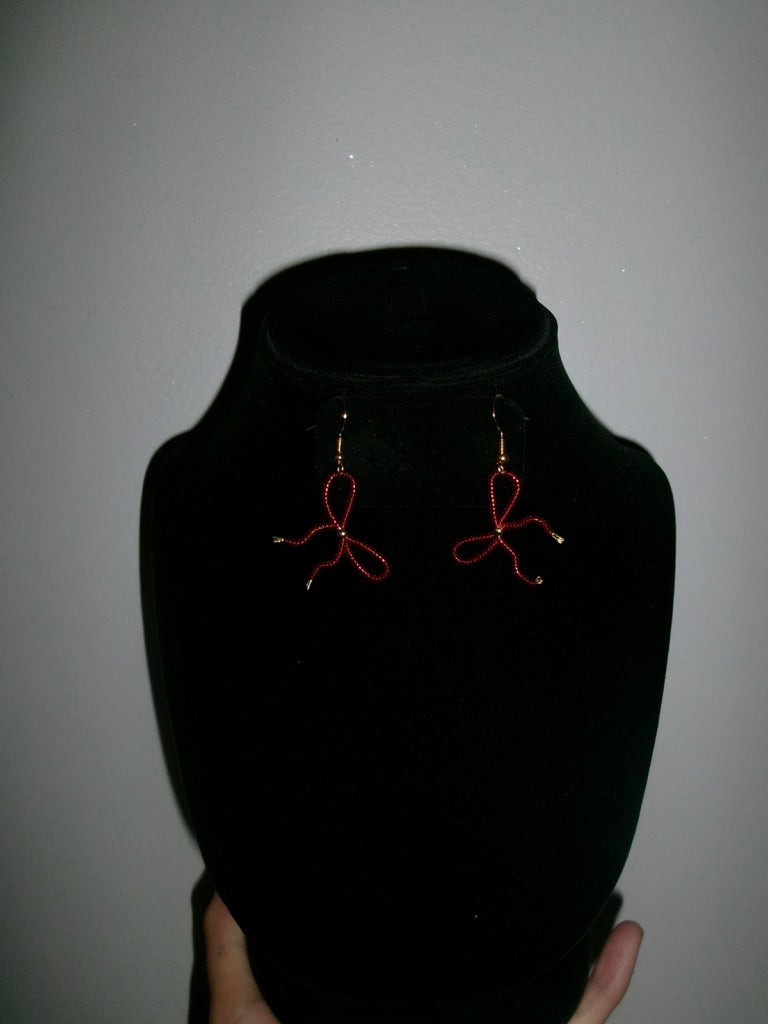 Holiday Red Bow Earring