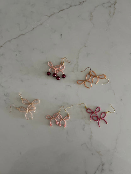 Pretty In Pink Bow Earrings