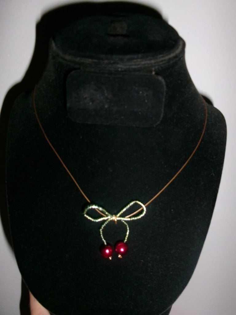 Cherry Bow Necklace