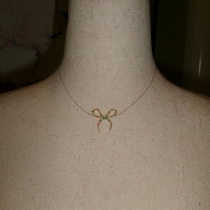 Fruit Loop Mini Bow Necklace